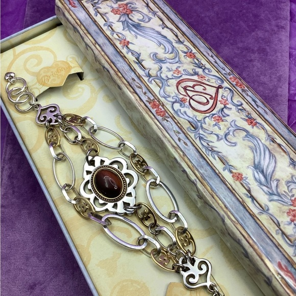 Brighton Tigers Eye Gold and Silver Bracelet in Tin - Picture 5 of 7